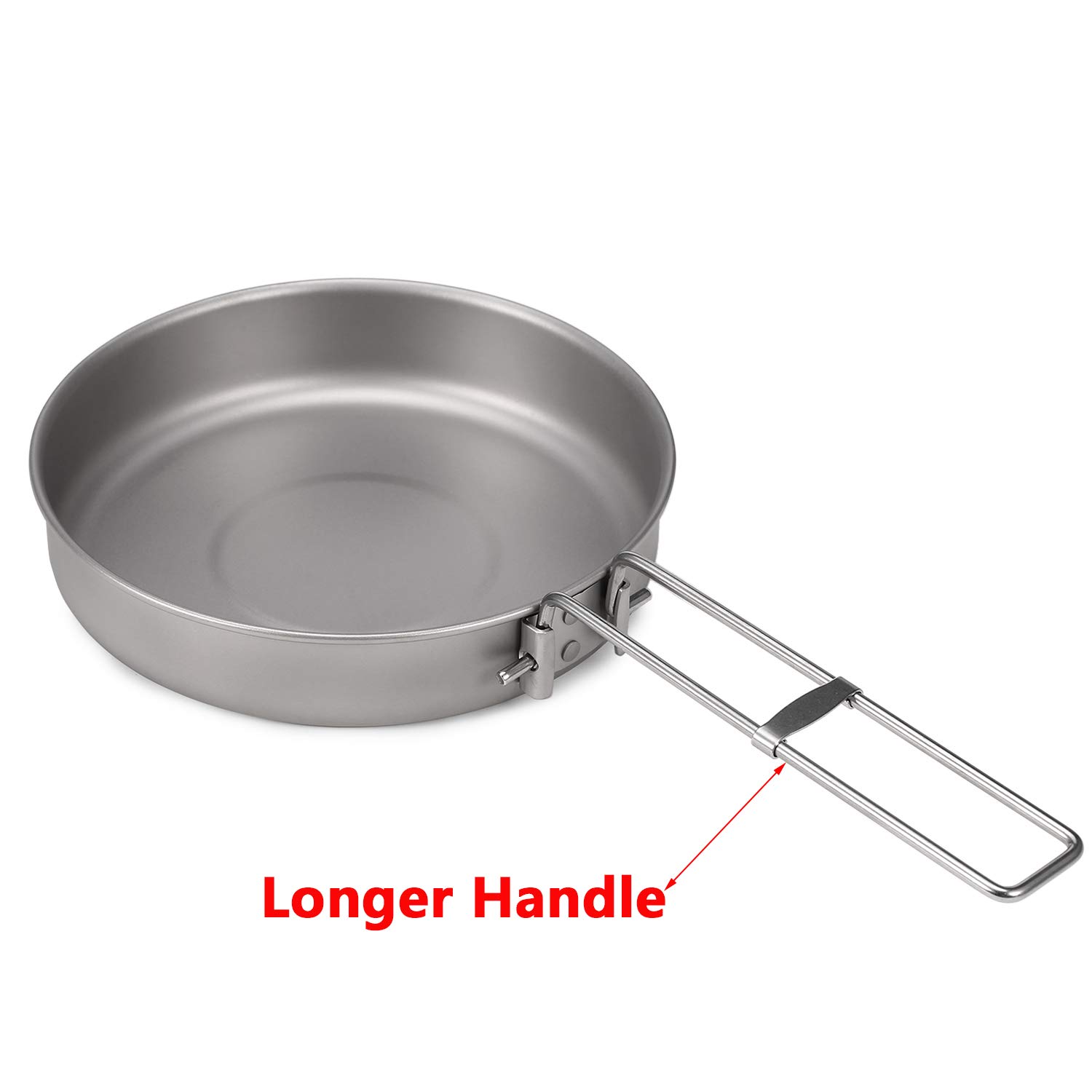 LIXADA Poêle à frire ultralégère en titane avec poignée pliable pour camping, randonnée, pique-nique