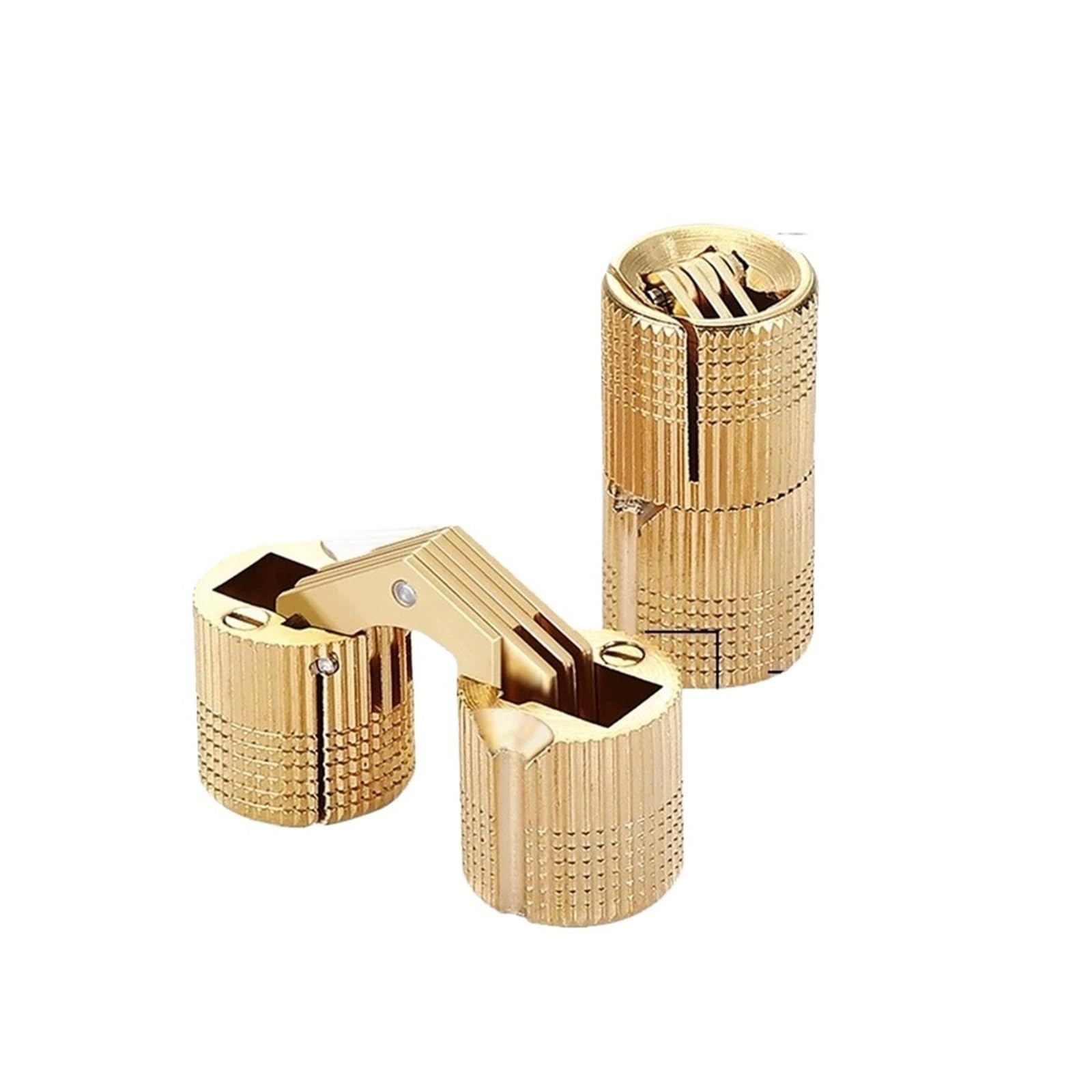 Ugzpwqlnx One Color Barrel Hinge, Barrel Hinge Brass Multicolor 8-18Mm Cylindrical Concealed Furniture Invisible Box(18Mm Gold)