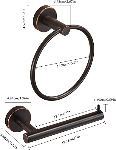 Miniatura 4 de WINCASE Soporte para toallas de papel higiénico, juego de accesorios de baño de bronce aceitado, soporte de rollo de papel higiénico para toalla de