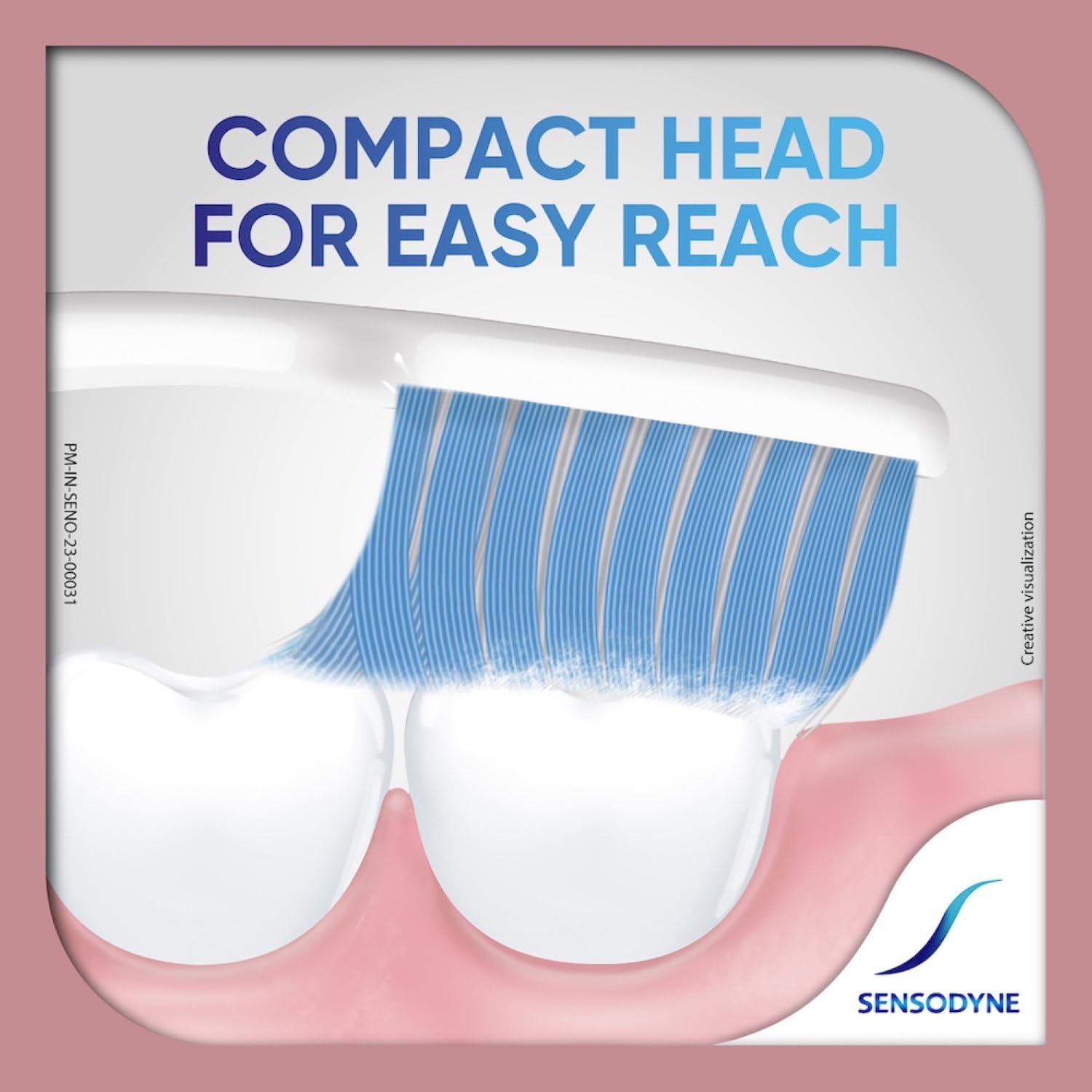 Sensodyne Gentle Care Toothbrush | Soft End Rounded Bristles Toothbrush for Sensitive Teeth | Ergonomic Grip | Effective Cleaning | Pack of 2, manual, Adult, White product image 3