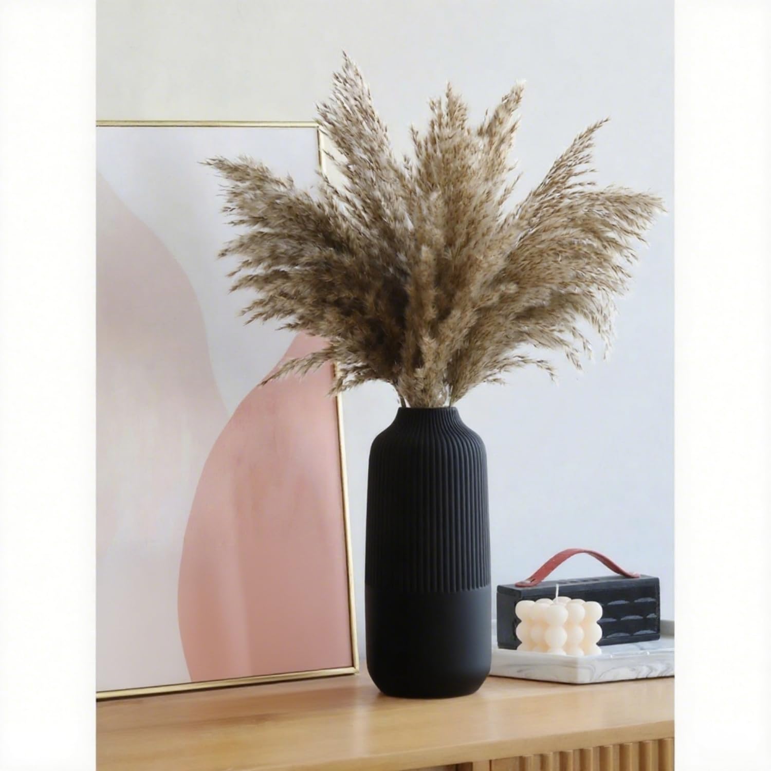 Amazon.com: Black Ceramic Vase, Flower Vase in Nordic Style, Black