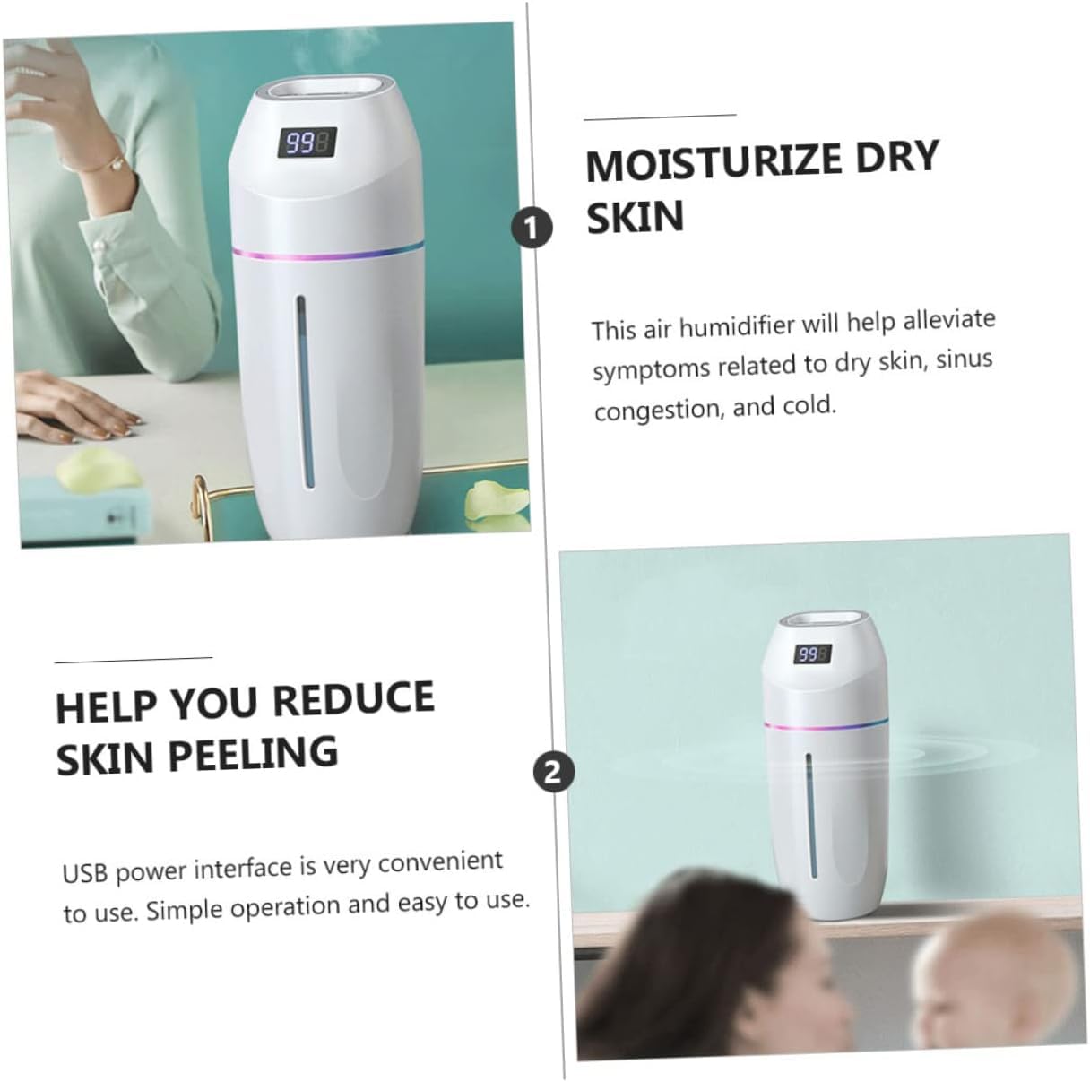 per Uso Domestico 1 Set Aromaterapia Macchina Umidificatore Diffusore Diffusori di Olio Essenziale for la Casa Mini Umidificatore Diffusori di Oli Essenziali