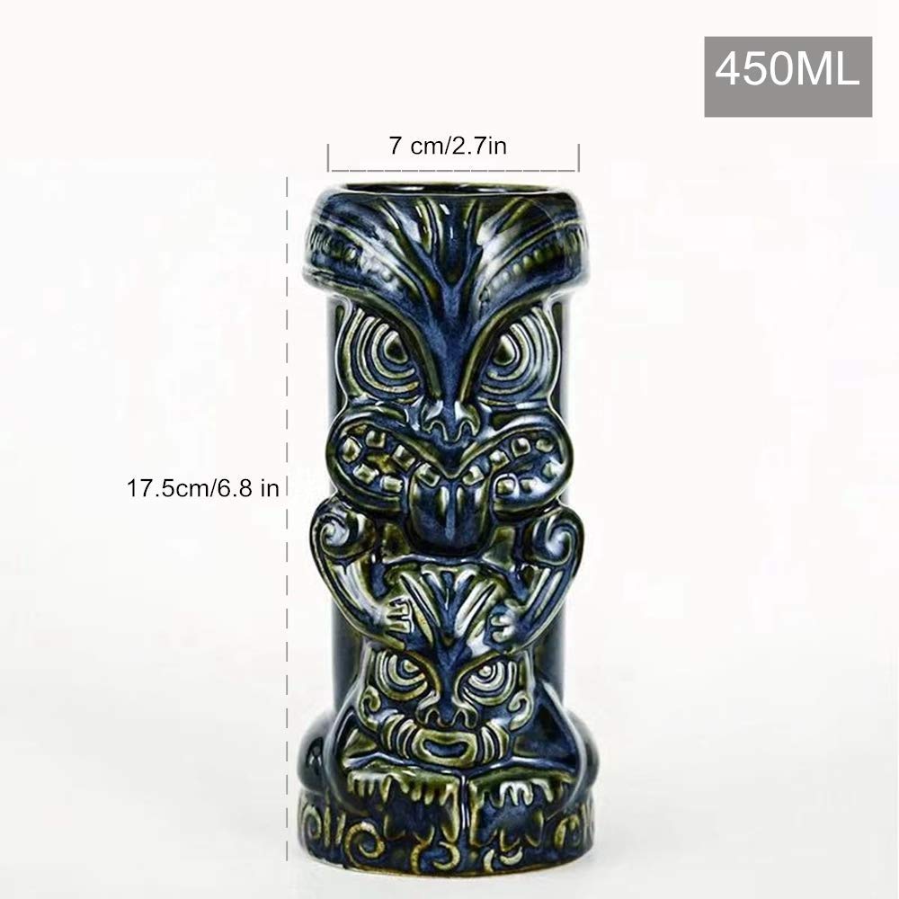 Tazze Da Cocktail Tiki In Ceramica - Stile Hawaiano, Capacità 450 Ml, Per Feste, Tiki Bar, Feste In Spiaggia