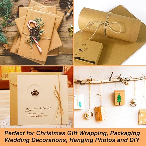 Miniatura 24 de Vivifying Cordel rojo, cuerda de Navidad de 656 pies de 0.079 in para envolver regalos, manualidades, embalaje y decoración