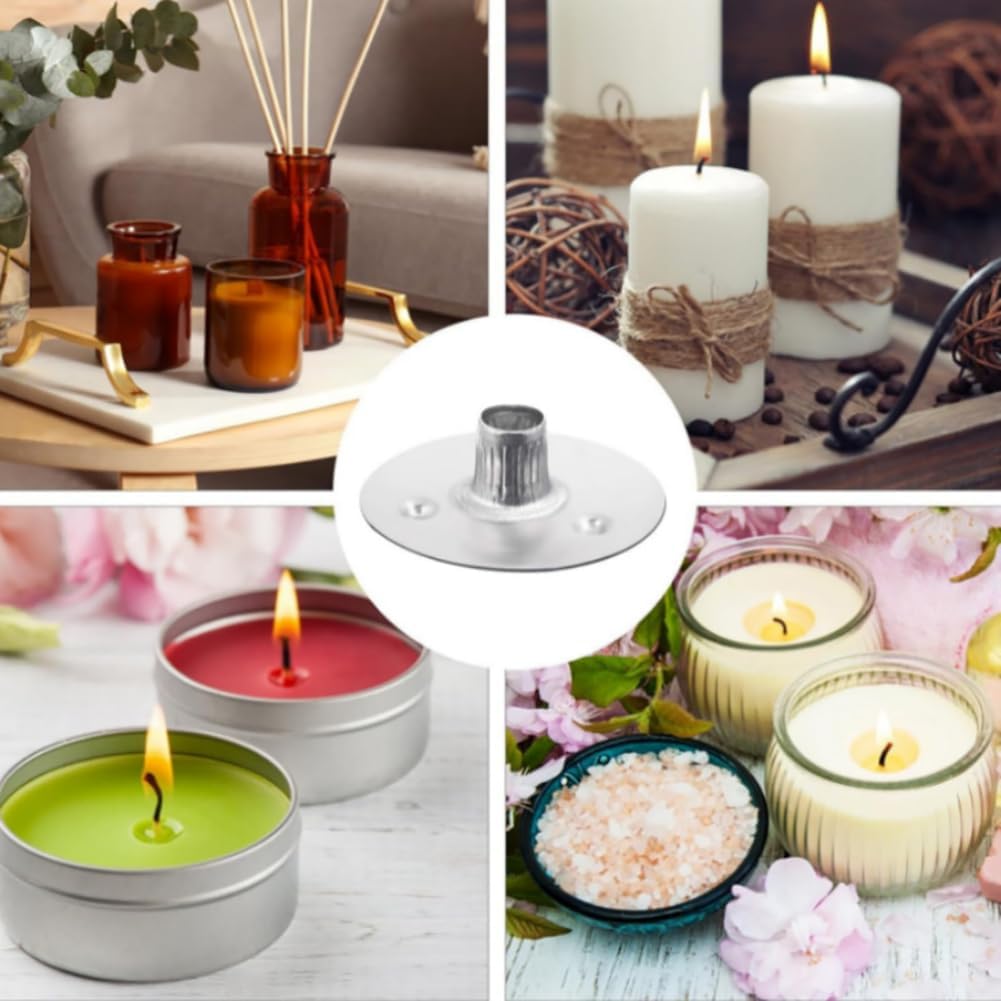 800 Pcs Metal Candle Wick Sustainer Tabs Candle Wicks Base Candle Making Wick Tabs Clips Candle Wick Holder Stand 12.5 mm