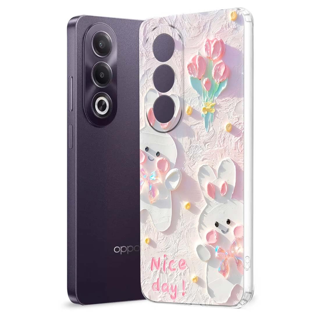 Fashionury Soft Mobile Back Cover for Oppo K12x 5G (Silicone_Multicolor)