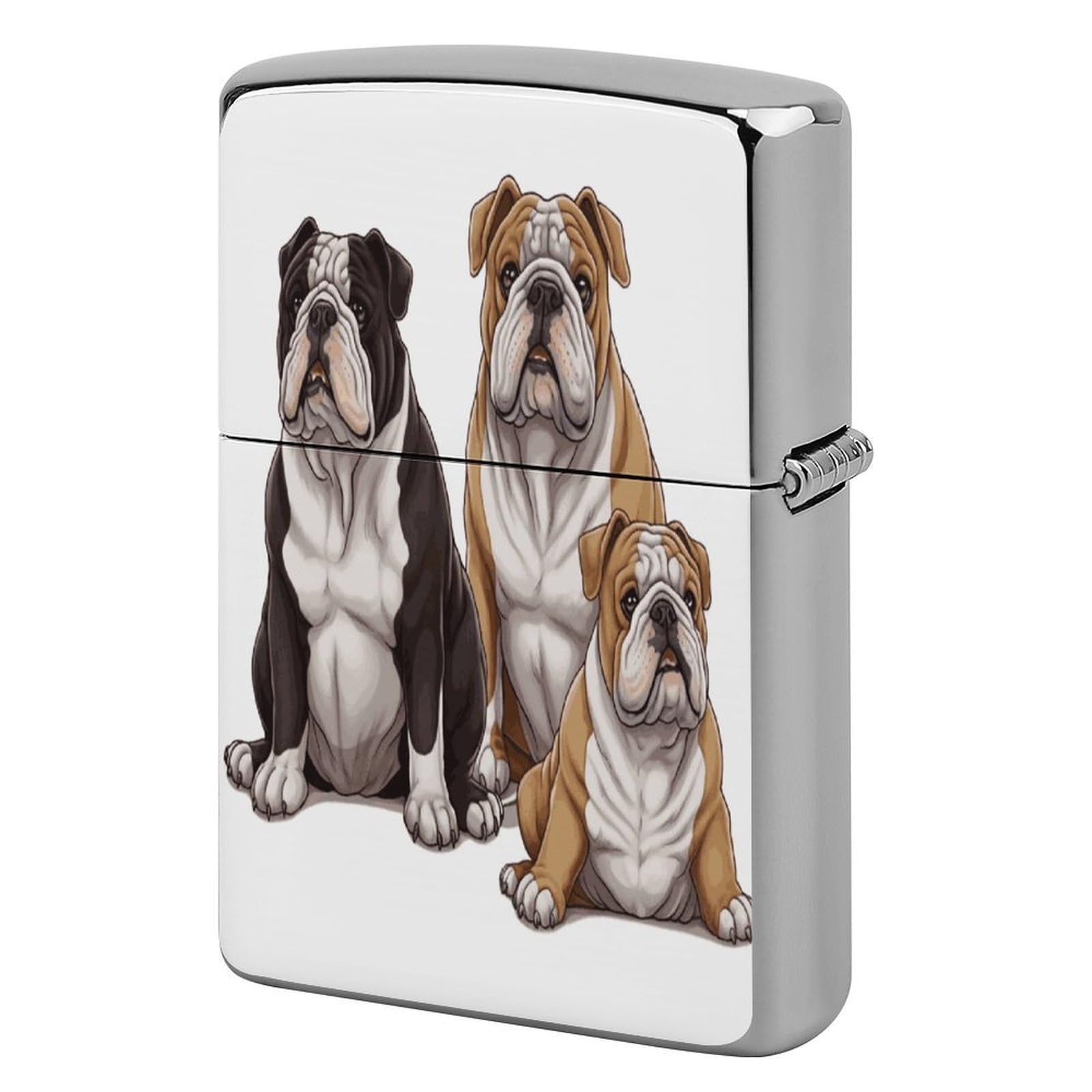 Fodpand Style English Bulldogs Metal Lighter Case Cover Lighter Sleeve