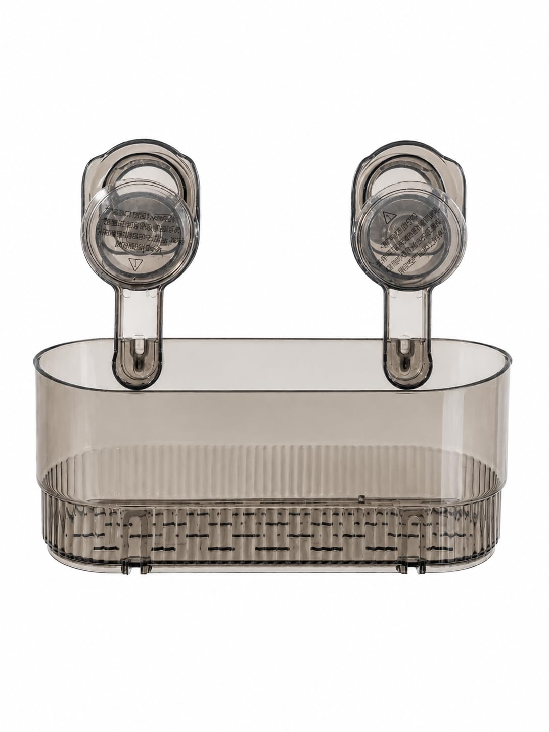 Wall-Mounted Shower Caddy with Suction Cup Hooks, Transparent Plastic Storage Basket for Bathroom-picture-17