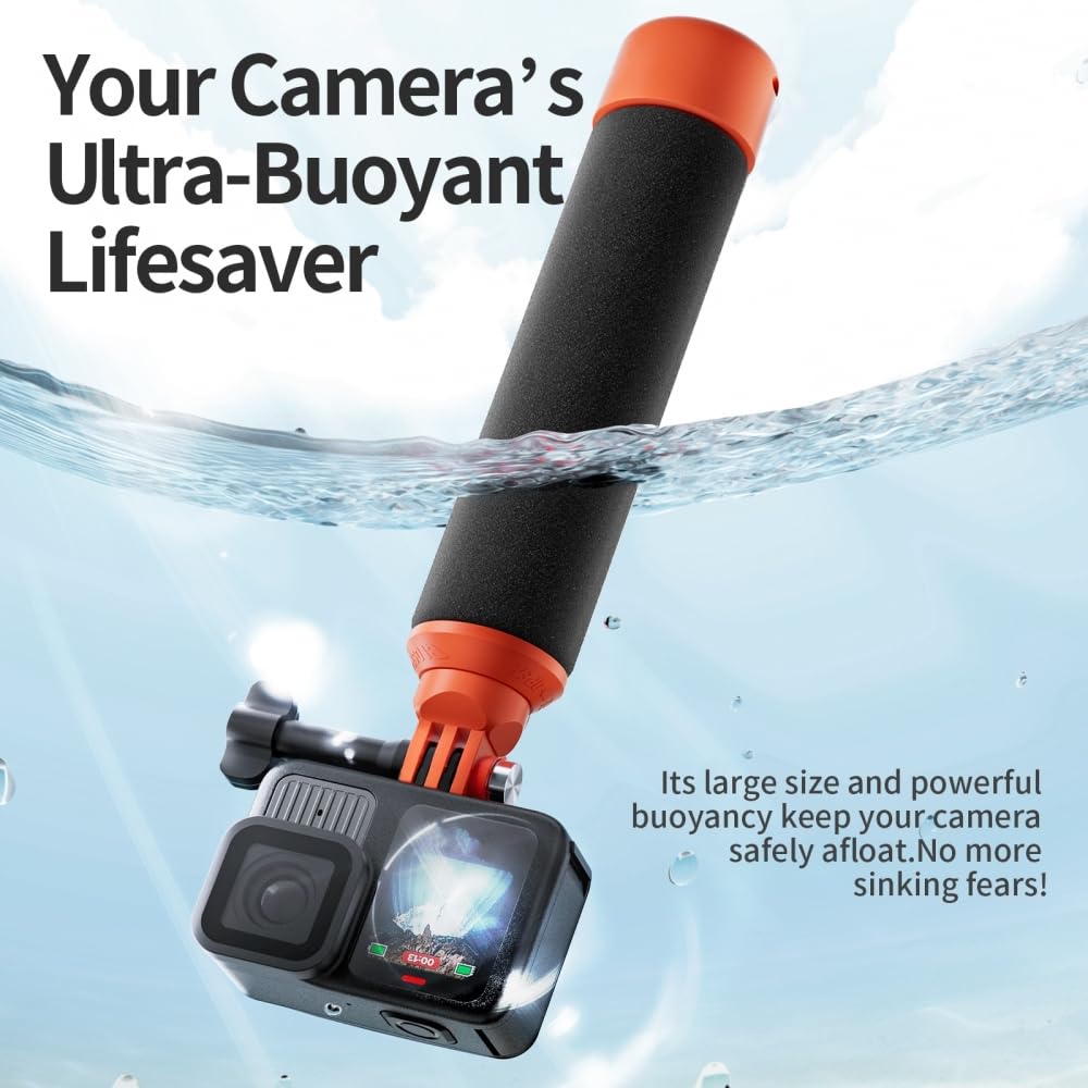 Poignée anti-coulée universelle pour caméra de sport INSTA 360 X5 X4 Ace Pro 2 Barre de flottabilité pour DJI Osmo Action 5 4 et autres caméras de sport