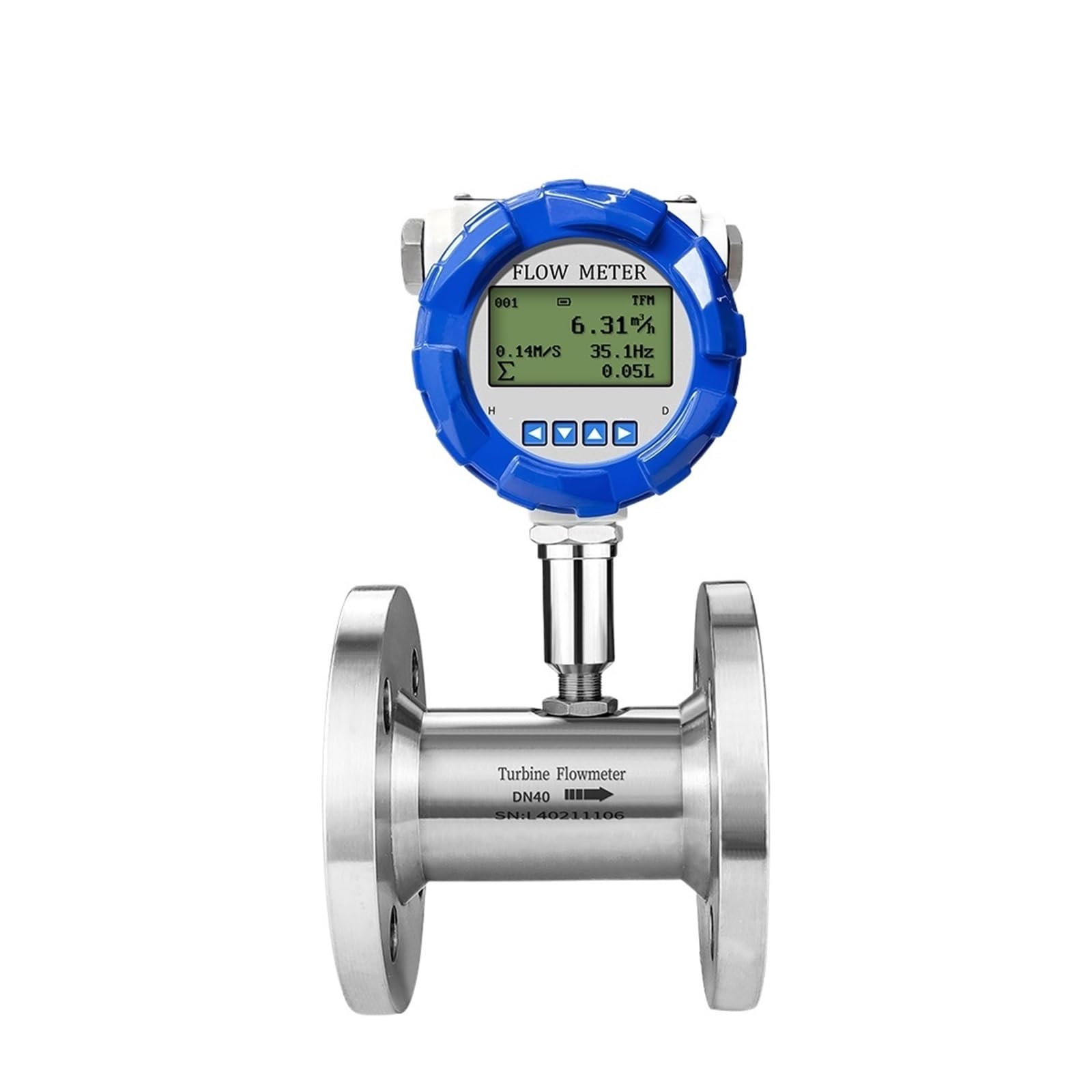 KSZHZYMGX Turbine Flow Meter Flange Connetion 4-20mA RS485 Water Oil Flow Measuring Instruments(DN65)