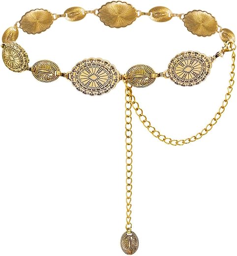 TOPACC Metal Chain Belt for Women Waist chains for Dresses Jeans Western Cowgirl