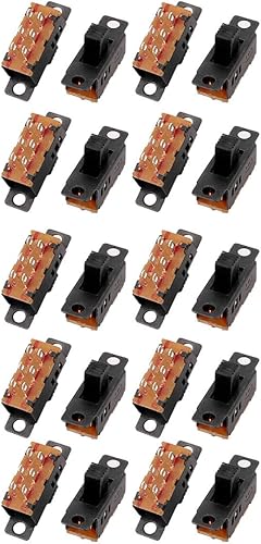 Uxcell - Interruptor deslizante de 3 posiciones 6P 2P3T micro miniatura PCB con pestillo