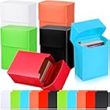 6 Pcs Large TCG Deck Boxes with 12 Dividers, 80 Sheets Deck Blocks, Trading Card Games Storage Organizer Cases for Sports and Game Cards, Fits Standard Cards