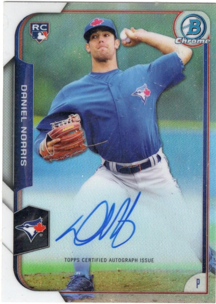 Danie Norris Autographed & Serial Numbered #397/499 Gold Parallel Collectible Baseball Card - 2015 Bowman Chrome Baseball Card #BCAR-DN (Blue Jays)