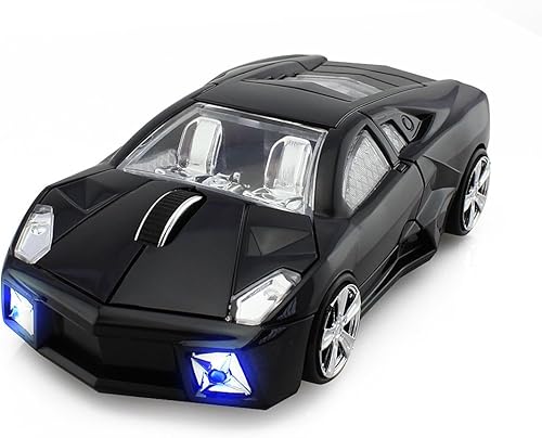 Ratón inalámbrico 3D para coche deportivo Ratón óptico para computadora, mouse ergonómico para computadora portátil de escritorio para LBJN
