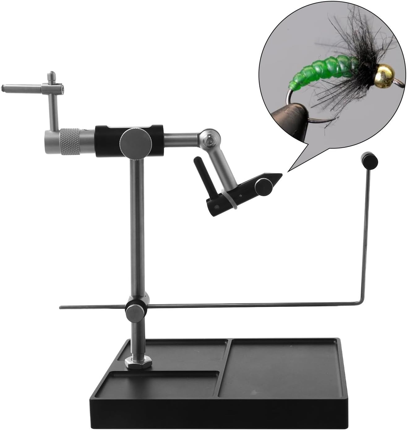 Fly Tying Equipment Vise Tool with Rotational Capability for Crafting Fishing Flies and Jigs