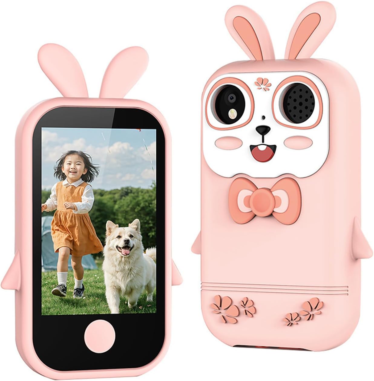 Kids Camera Digital Camera for 3-8 Year Old Girls Boys, 1080P Music Player Puzzle Games Children Phone with Selfie Camera (Pink)