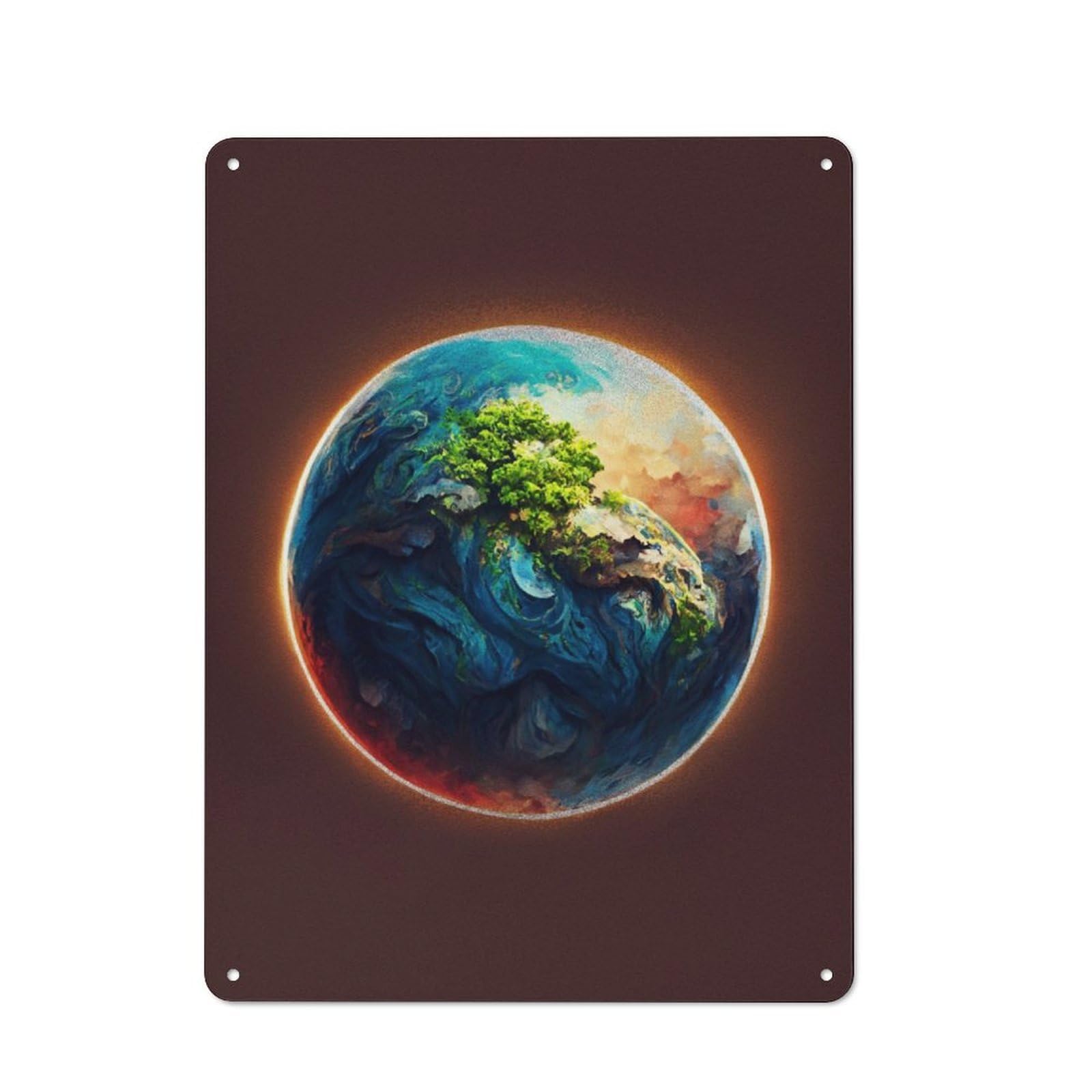 Junmoney Lonely Planet Classic Metal Wall Sign 40X30cm, Pub Wall Decor For Diner, Restaurant, Shed Or Kitchen