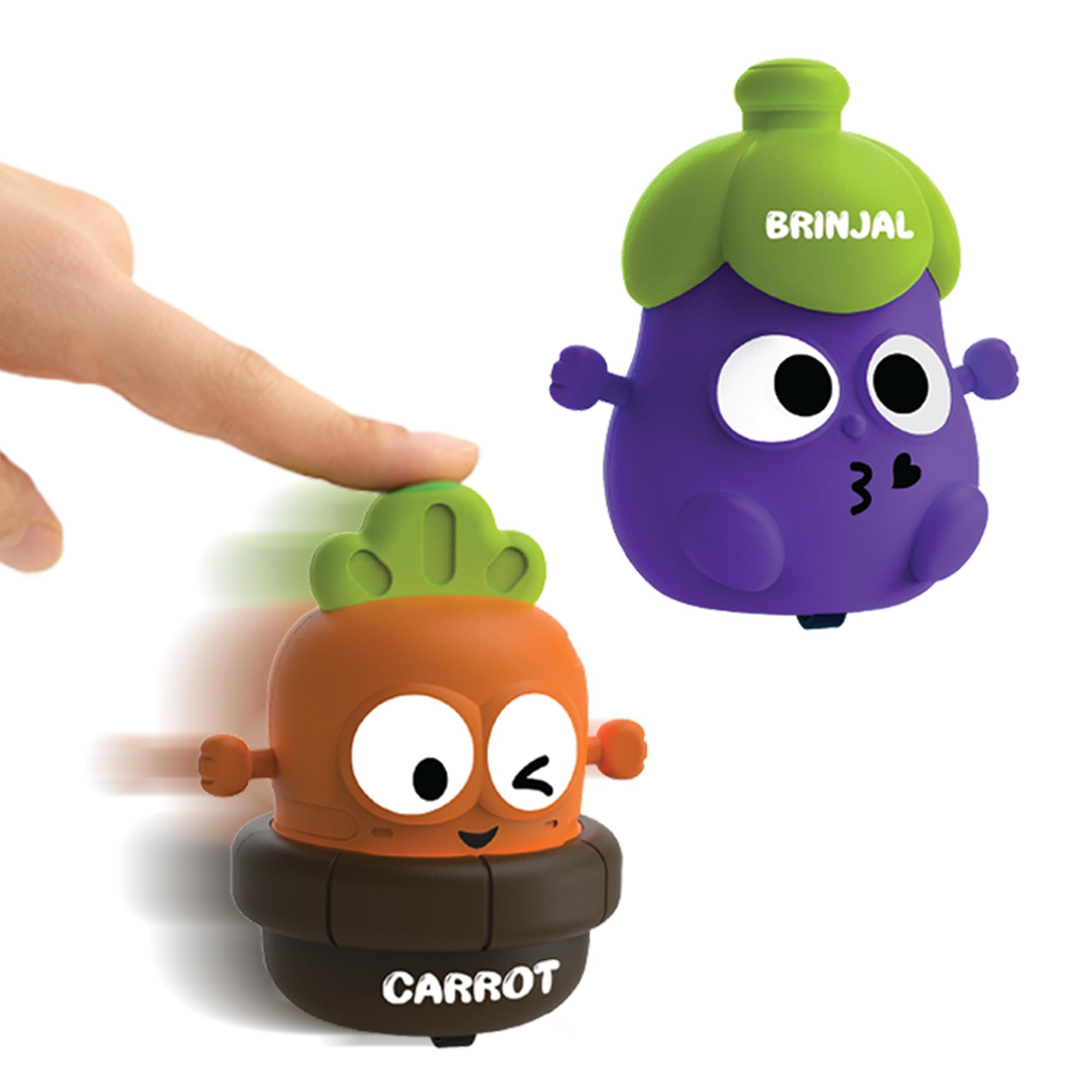 Press & Go Veggie Runner Toy Pack of 2 for Kids with Bright Brinjal & Carrot Designs, Push and Go Action Toy Cars, Best Gift for Kids, 3+ Years-image-36