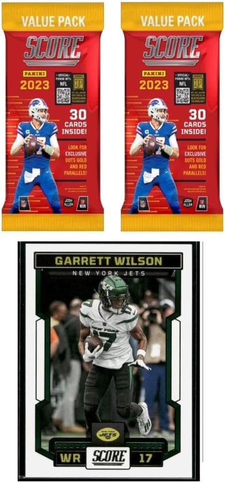 2023 Panini Score Football 2 Pack Fat Value Pack 30 Cards Each 60 Total w 2023 Score New York Jets Team Set Gift Pack