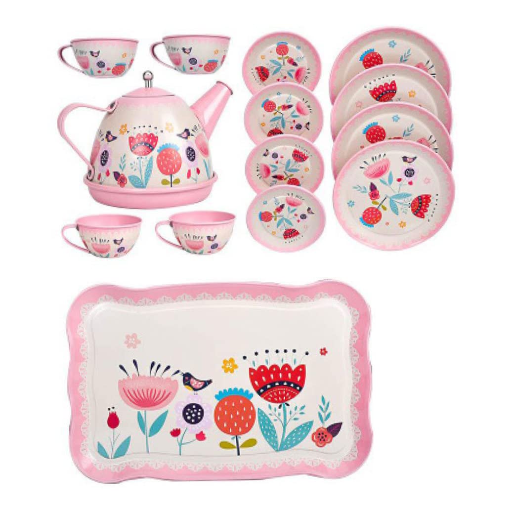 Gcroet kids Tea Party set Pretend Play Kitchen Party Dessert Cookies Teapot Tray for Girls Boys..
