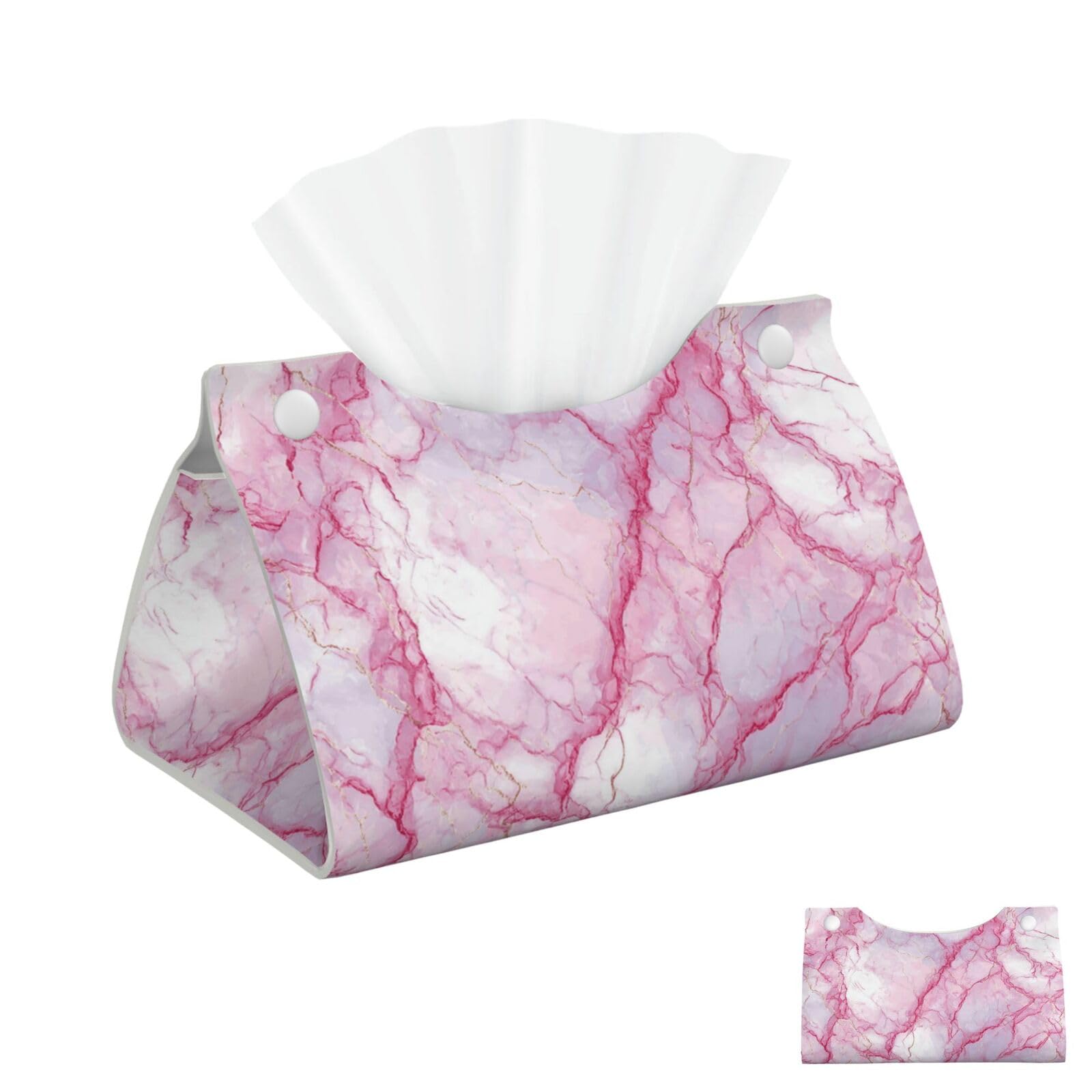 White Marble Pattern Tissue Box Cover Square Cube Boxes