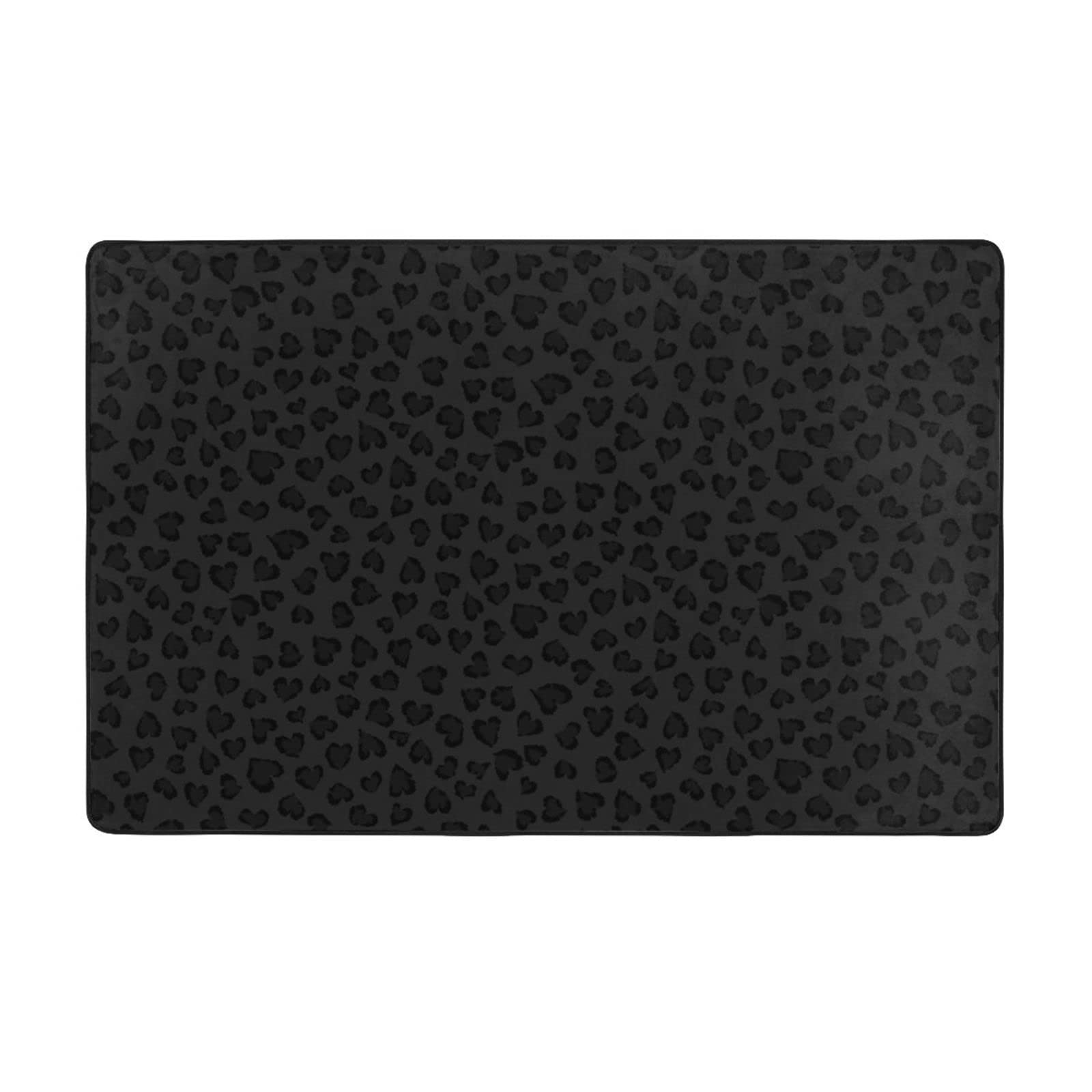Grand tapis léopard antidérapant en peluche douce 150x100 cm pour chambre et séjour