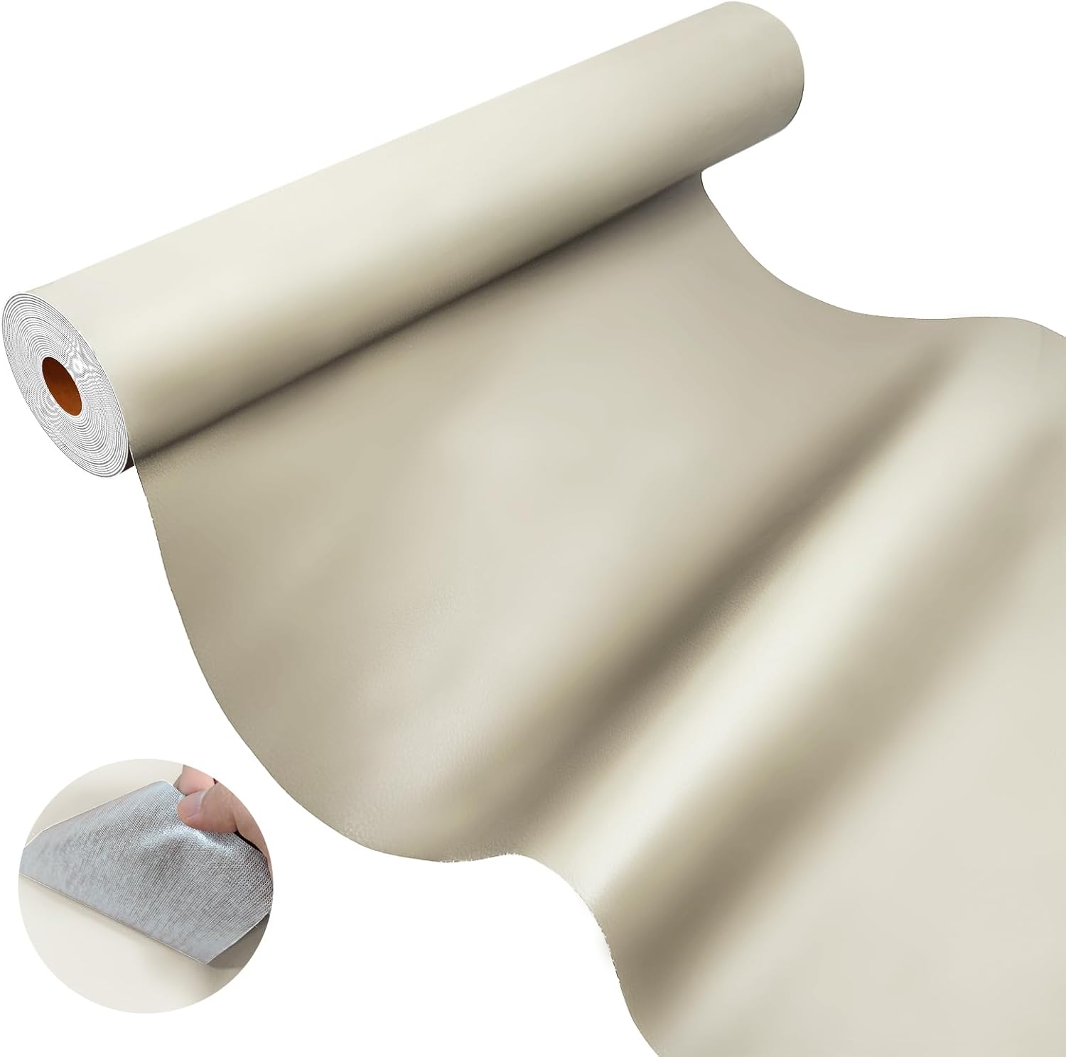 AOOTOOLINK Leather Repair Patch 17X158 Inch Self Adhesive Leather Repair, Large Leather Repair Tape for Couches, Furniture, Car Seats, Cabinets, Sofa, Handbags (Beige, 17X158 Inch)