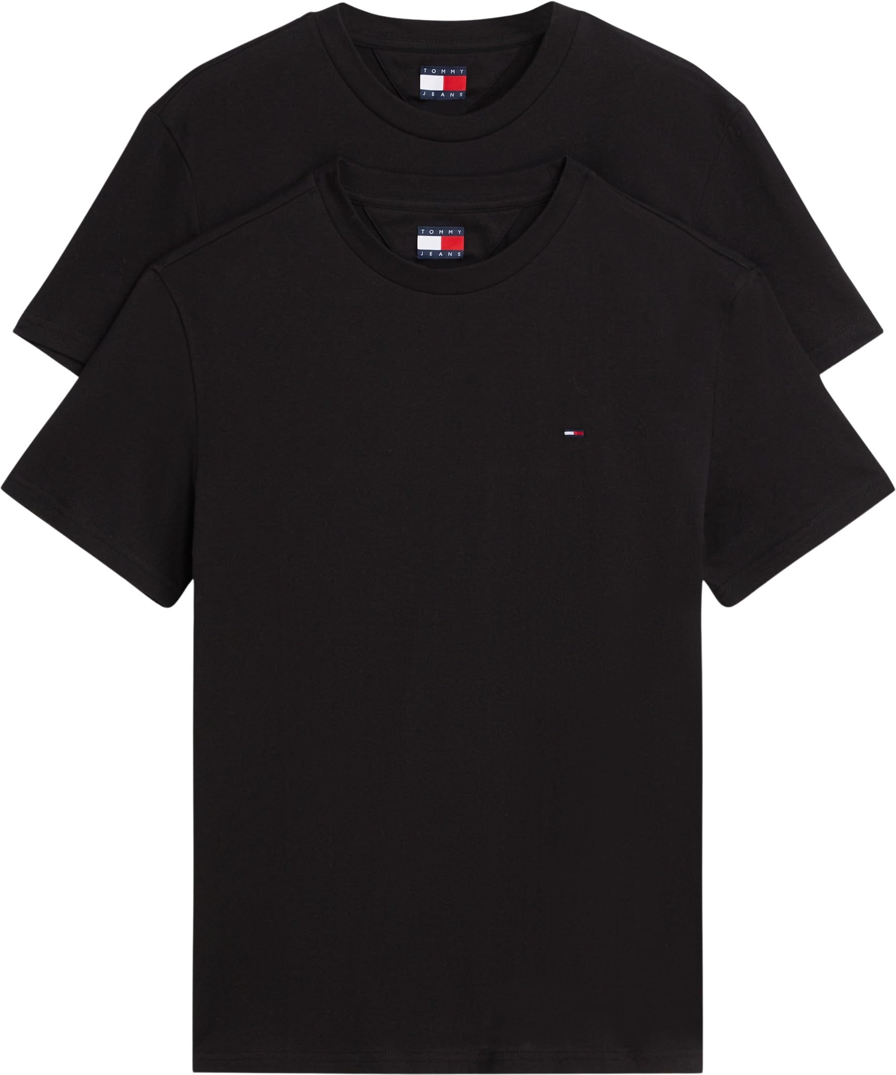 TOMMY JEANS Męska koszulka TJM XSLIM 2PACK Jersey EXT DM0DM20687, Multi, XL, Multi (czarny/czarny), XL