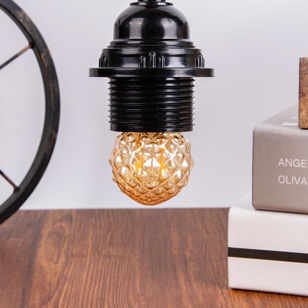 Złota odcień Edison Bulb G40 1W Dimmable LED Filament Globe Globe Pineasple Kształt 2200K E27 Dekoracyjna żarówka 15pcs