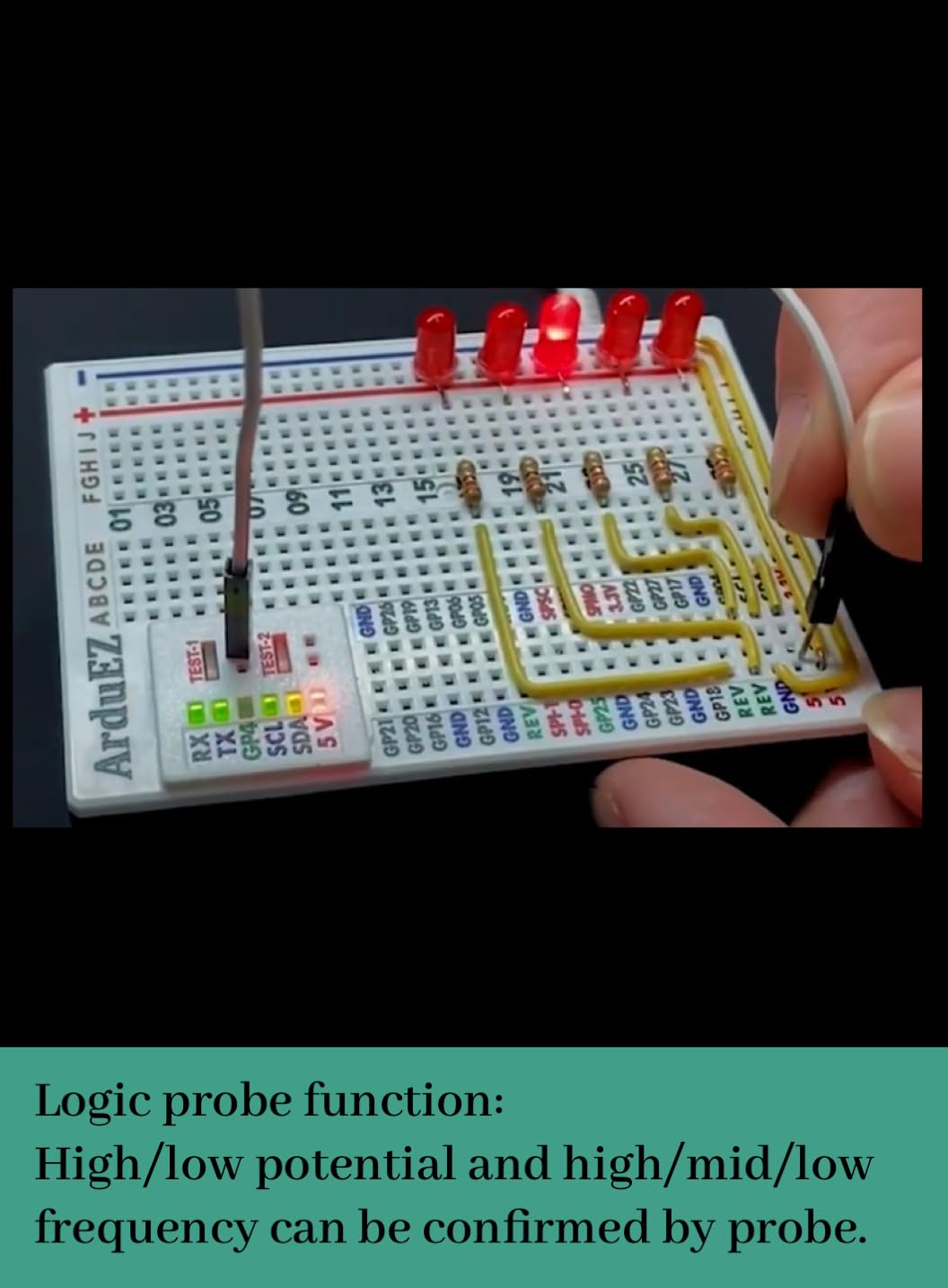 Raspberry Pi 4 Dedicated Breadboard Kit,150(5x30) x2 Side Board Holes,80(4x20) x2 Sides Function Holes,4(2x2) Logic Probe Testing Holes.Electronic breadboard kit.