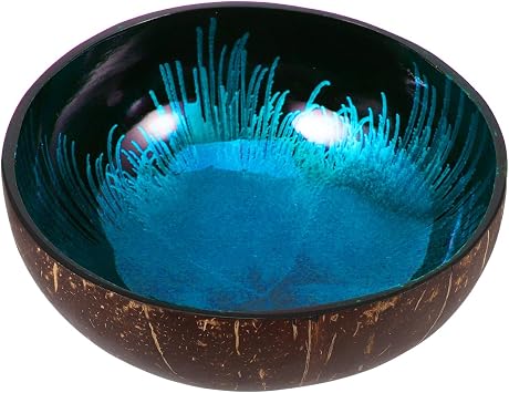 Coconut Shell Bowl Polished Wooden Bowls Natural Non-toxic Reusable Yoghurt Smoothie Acai Use for Kitchen Dining and Christmas Party Dinner Decor Favors