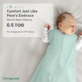 Unnivoll Baby Sleep Sack 0-6 Months 0.5 Tog Wearable Blanket Baby, 3 Pack 100% Cotton Lightweight Sleeping Sack with 2-Way Zipper for Newborn Infant Excavator
