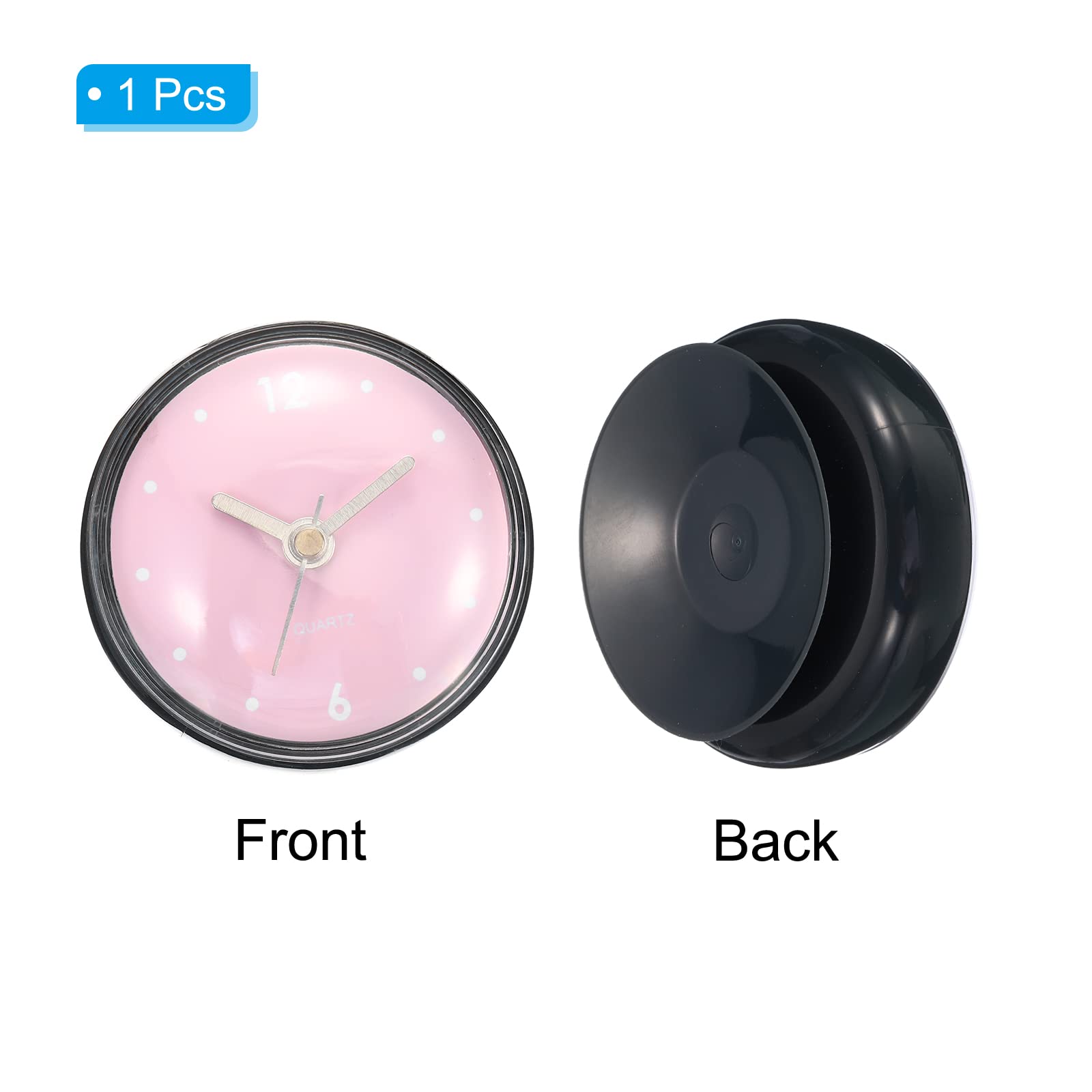 PATIKIL Impermeabile Bagno Orologio, Batteria Funzionato Silenzioso Mini Orologio Parete con Nero Ventosa Cup per Doccia Cucina Casa Decorazione, Rosa