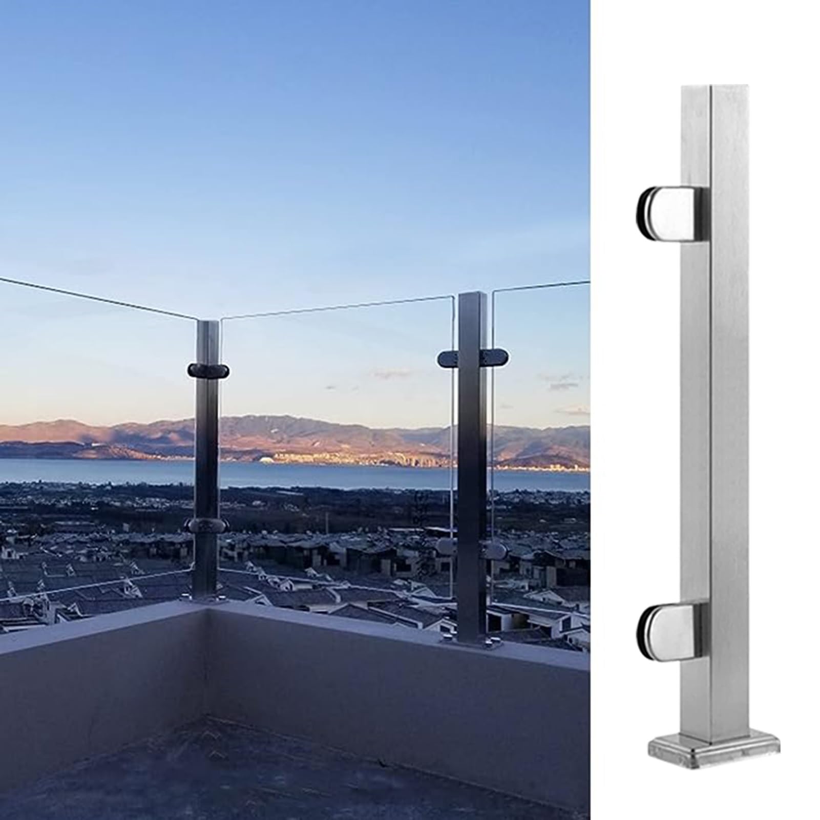 Poteaux de balustrade en acier inoxydable pour garde-corps en verre et terrasses