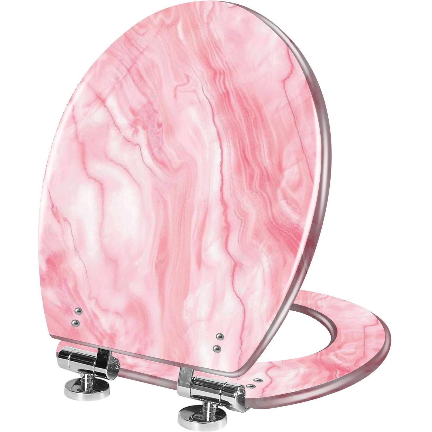 Asiento de inodoro alargado de resina para uso doméstico en el baño.