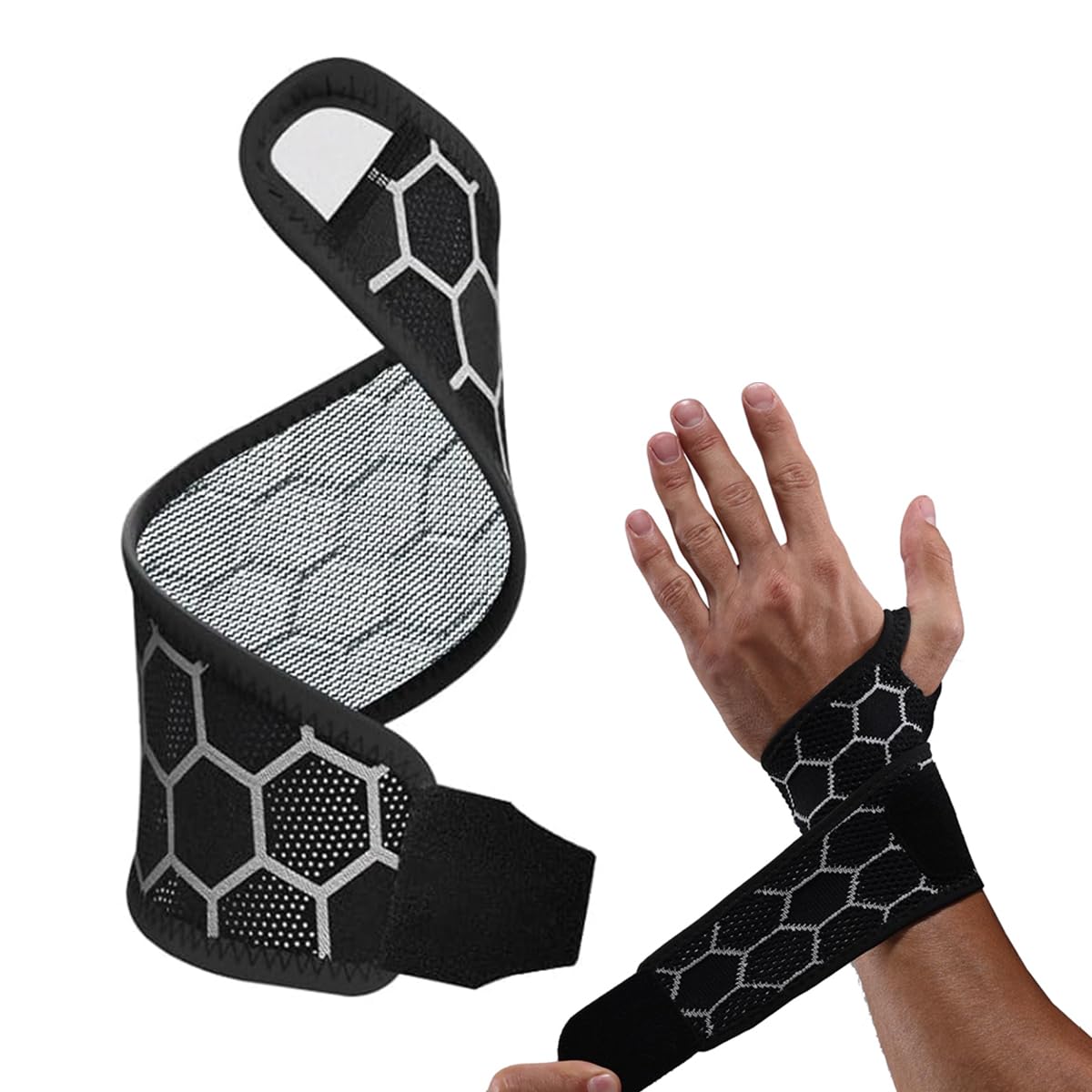 HANNEA Polyester 1Pc Wrist Brace For Carpal Tunnel, Adjustable Support Strap Bands, Weightlifting, Fitness, Tendonitis, Arthritis, Joint Pain Relief, Tendonitis, Fit For Right & Left Hand, Black (B0D1GF8HG2) Amazon Price History, Amazon Price Tracker