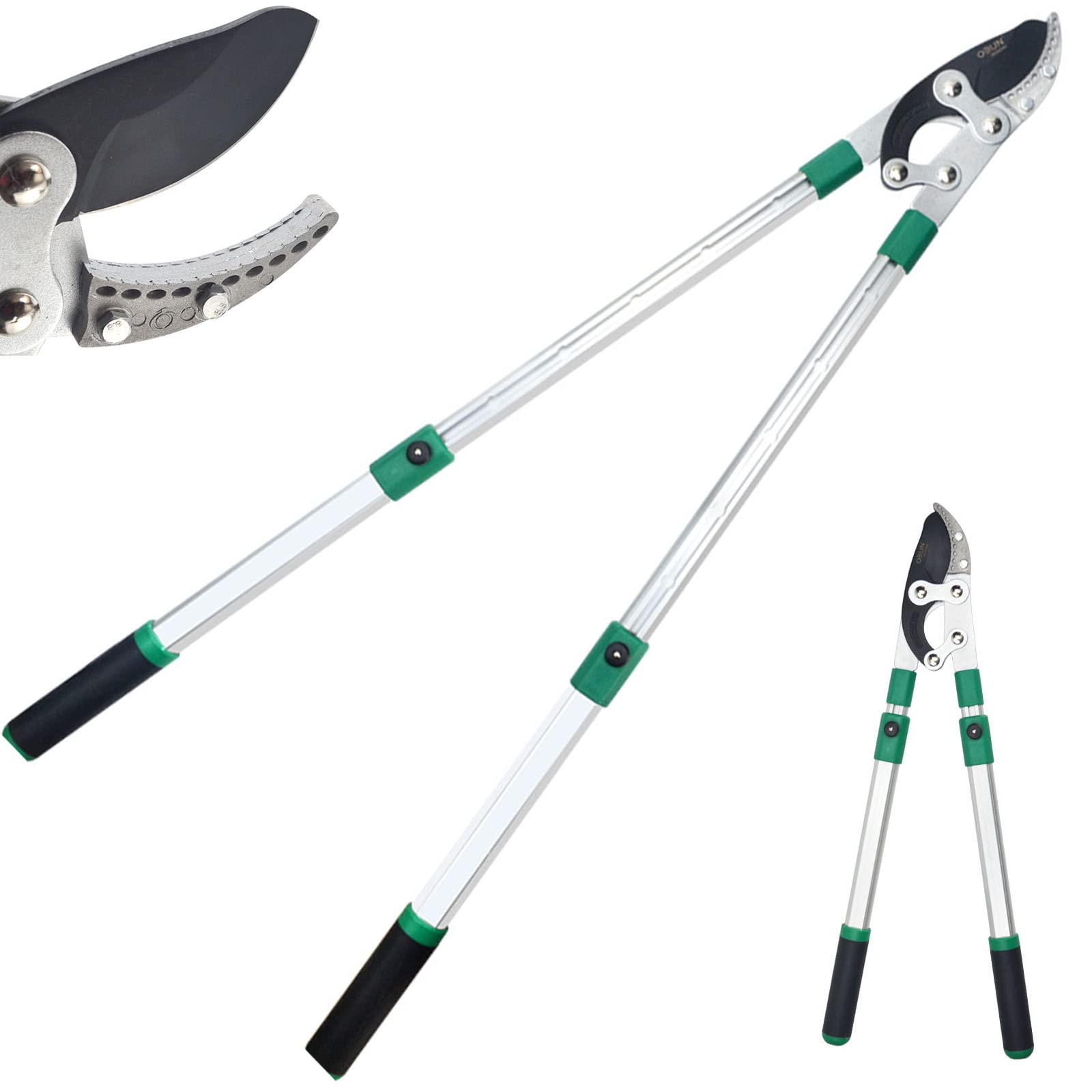 Tijera con Trinquete para Poda De Árboles 685-1020MM Tijeras Telescópicas con Yunque, Capacidad De Corte De 60MM, Herramientas Jardinería para Setos Y Ramas Gruesas Y Duras
