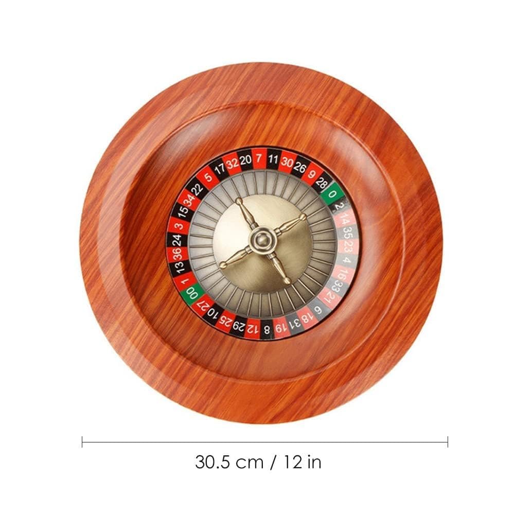 Roulette en Bois, Jeu Ludique De Casino, Accessoires De Bureau De 12 Pouces, Essentiel for La Soirée De Jeu