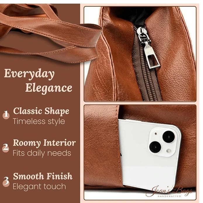 Image of Crossbody Bag for Women, Black Tone Shoulder Handbag for Women, Grain Texture with Inner Padded Pocket Handbag