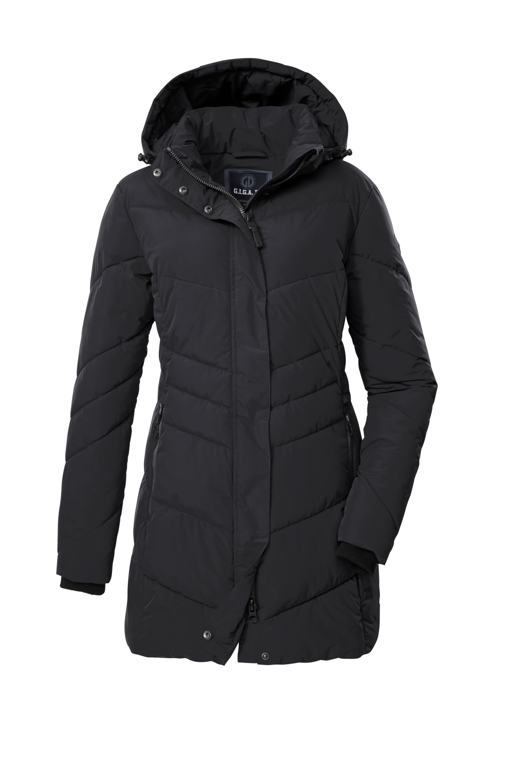 G.I.G.A. DX Kobiety Pikowana parka/funkcjonalna parka z odpinanym kapturem GW 60 WMN QLTD PRK, schwarz, 42, 43530-000