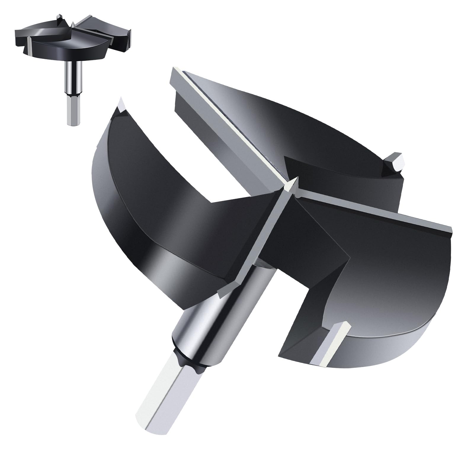 2-1/2" (63.5mm) Forstner Drill Bits,3-Cutter Tungsten Carbide Tipped Forstner Bit for Hard Wood,Wood Hole Drill Bit for Wood Plastic Plywood