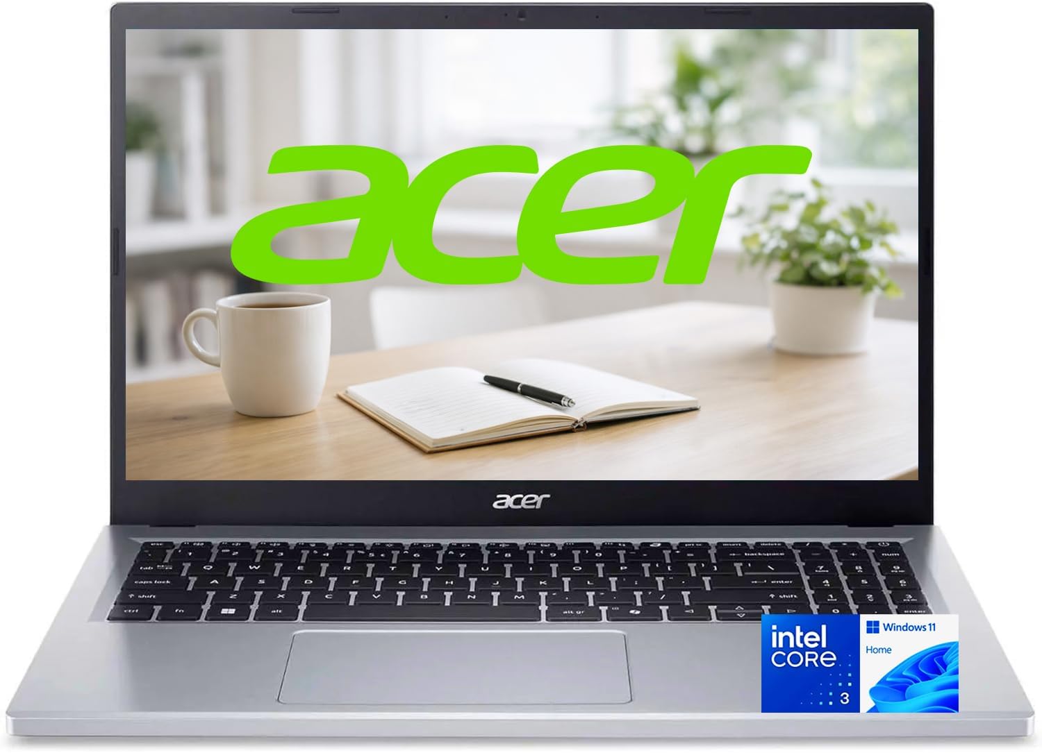 acer Aspire Go 15 Slim Laptop, 15.6" FHD, Intel Core 3 N355, 8GB DDR5 RAM, 628GB Storage(128GB SSD + 500GB External Drive), Wi-Fi 6, Windows 11, Copilot AI, MS 365 for the Web, WOWPC 3-in-1 Bundle