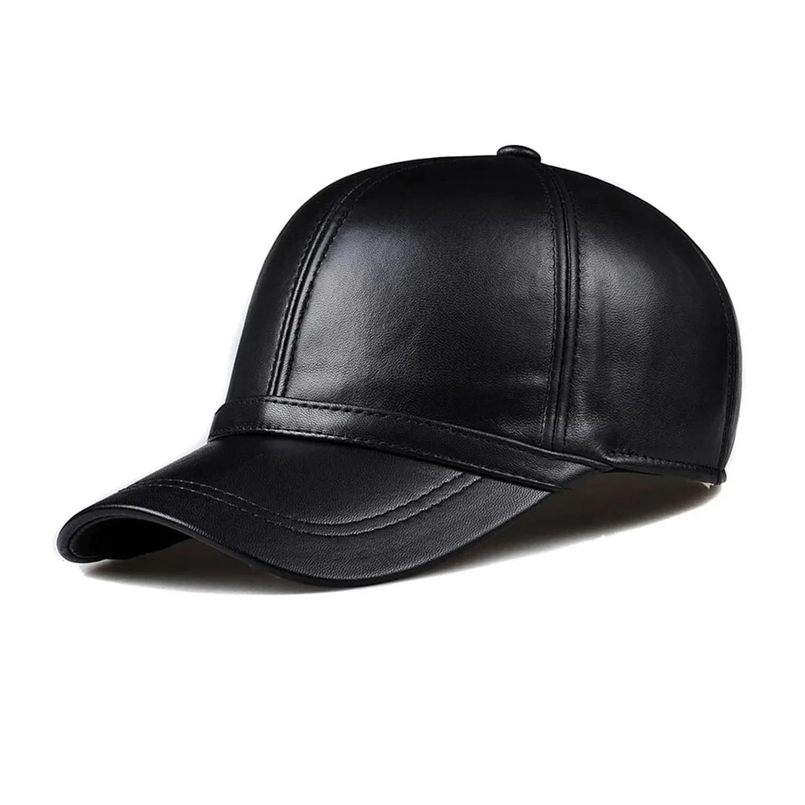Winter Man Genuine Leather Baseball Cap Women Fashion Real Sheepskin Hat Black Father's Hats adjustable