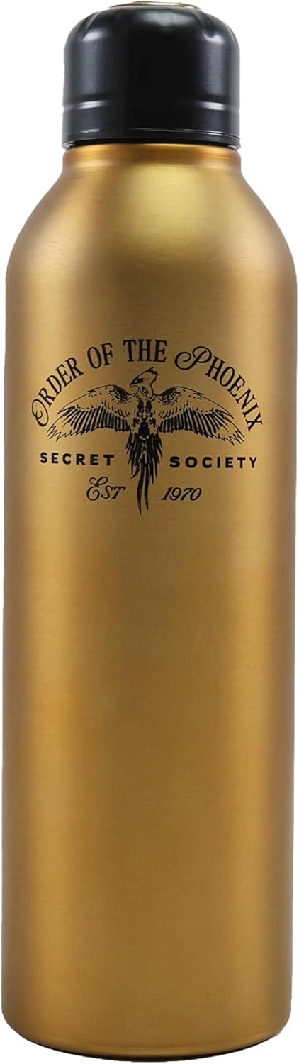 Blue Sky Studios Harry Potter Water Bottle Metal, Gold Steel Material, 750 ml, Merchandise and Gift - Order of The Phoenix