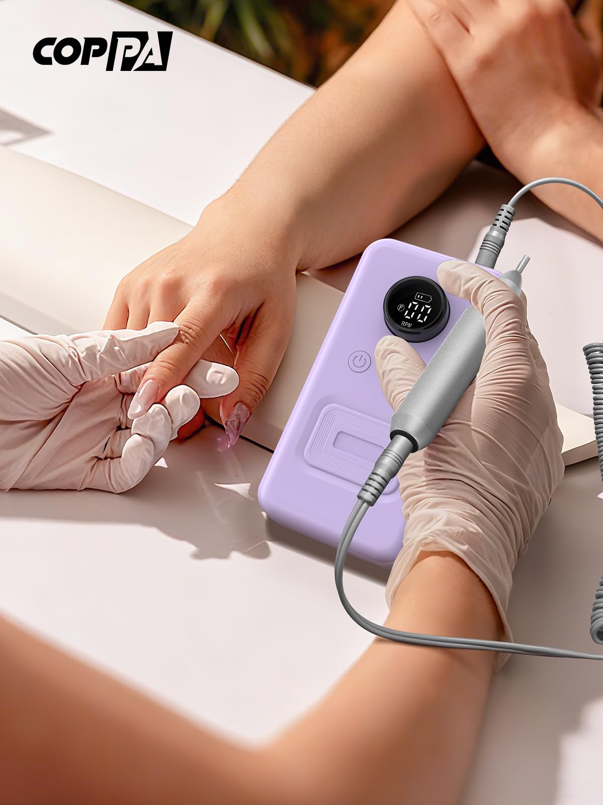 COPPA Fresa per Unghie Professionale, NDK106 Lima Elettrica per Unghie con 12 Punte 31 Bande, 45000 RPM Velocità Regolabile & 2 Direzioni Nail Drill Kit per Rimozione Gel/Smalto, Casa & Salone