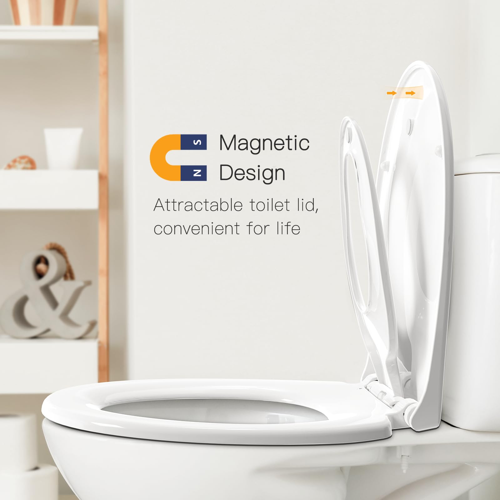 Pipishell WC Sitz, Toilettendeckel mit Absenkautomatik, Magnetisch zu befestigenden Toilettensitz für Kinder, einfache Montage Antibakteriell WC Sitz Kinder mit Quick Release Funktion