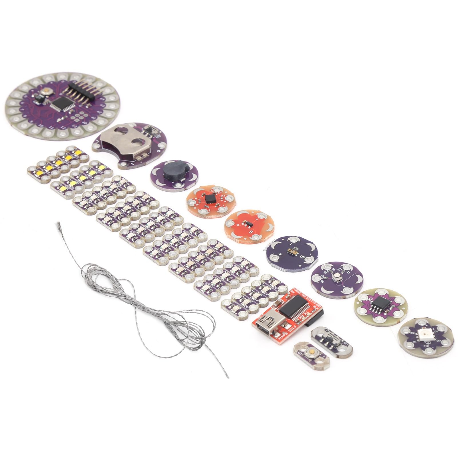 ANKROYU Starter kit di elettronica con filo conduttivo Scheda completa di sviluppo elettronico per cucire per progetti tecnologici indossabili Educazione STEM Appassionati di fai d