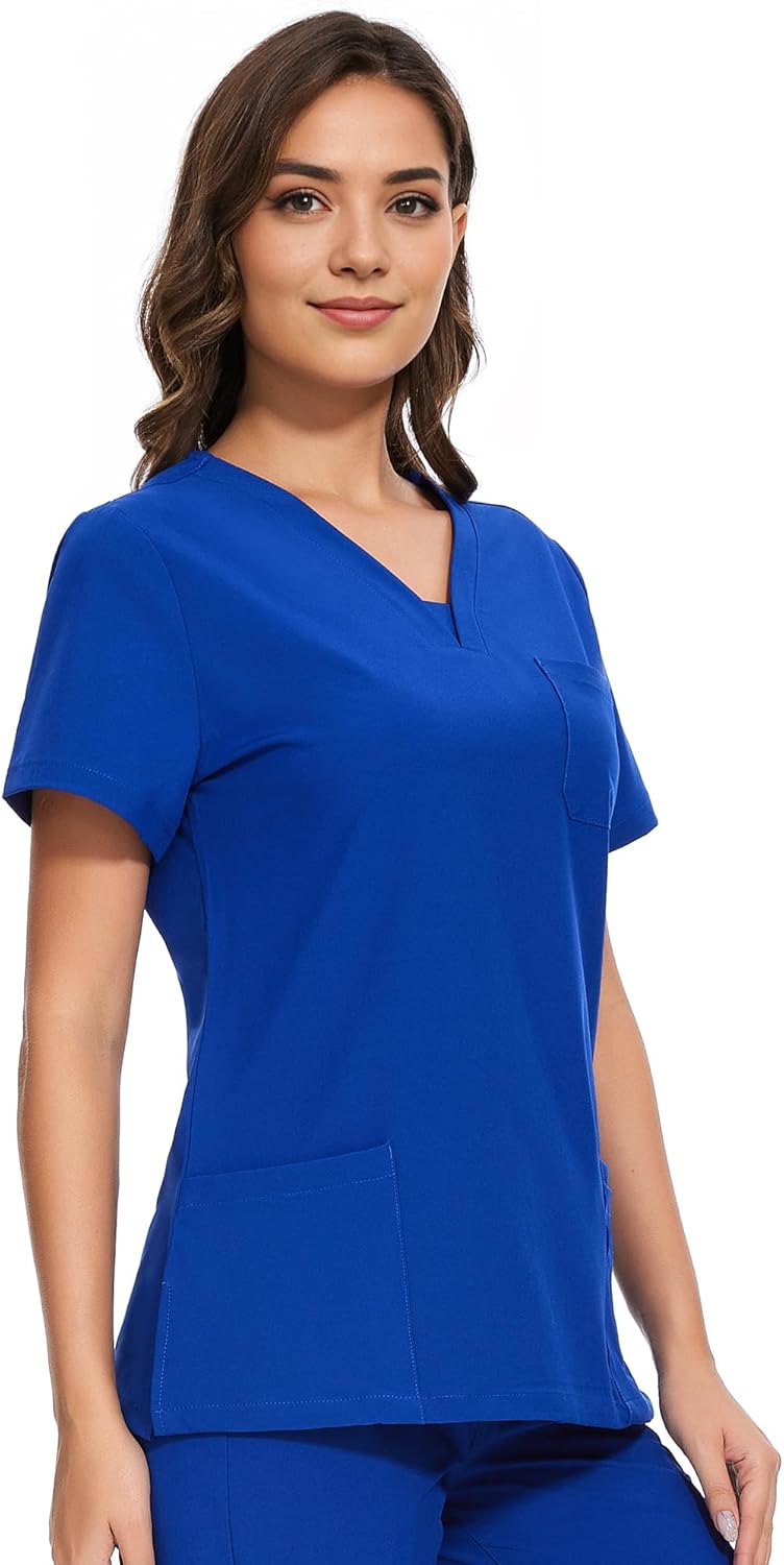 COZYFIT Scrubs for Women - V-Neck Women Scrub Tops with 3 Pockets,Soft Stretch - Image 2