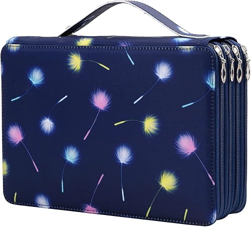 Lbxgap Estuche organizador portátil de 200 ranuras con patrón de impresión para bolígrafos o marcadores de acuarela, estuche organizador para